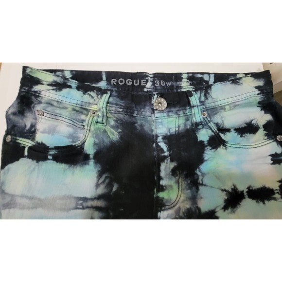 Ninth Hall Rogue Jeans Yellow Blue Green Tie Dye Denim Skinny Fit 30/32 - Picture 6 of 9